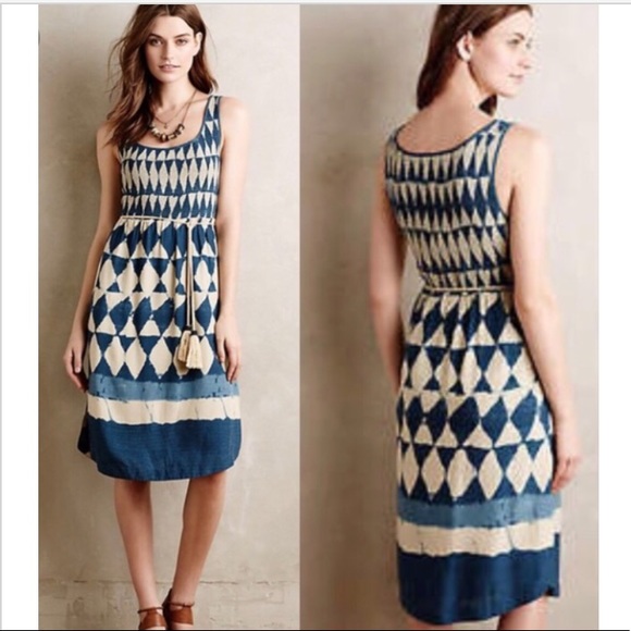Anthropologie Dresses & Skirts - Anthro Maeve Castalia Indigo Tassel Dress sz 8